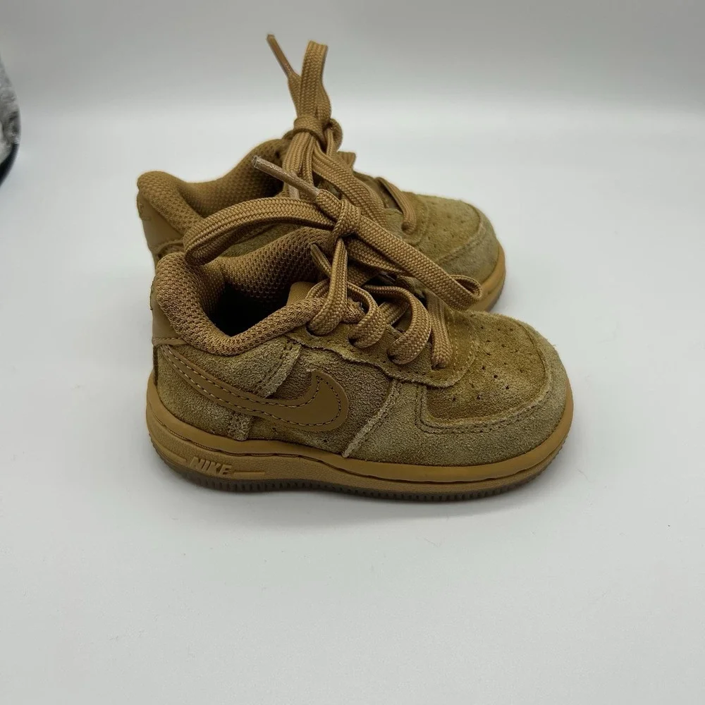 Nike Force 1 LV8 3 'Wheat' Toddler 4C Brown Suede Low Top Sneaker